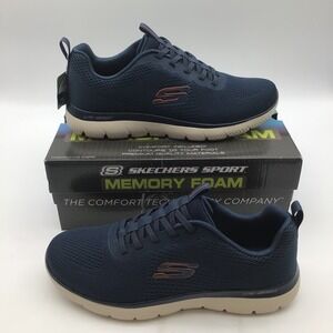 Skechers Sport Mens Summits Eckler Navy Memory Foam Lite Weight Sneakers 10.5